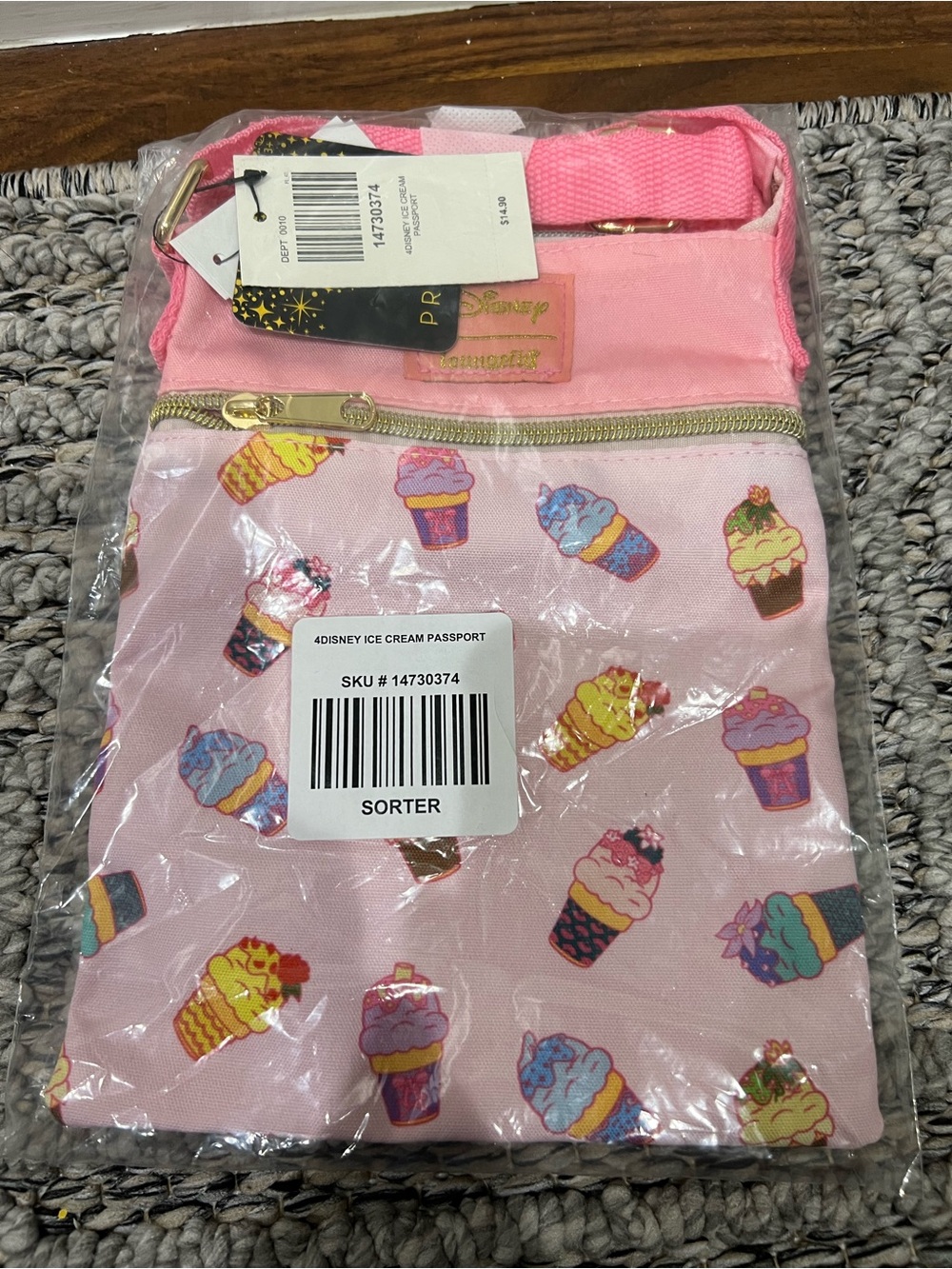 Disney Pink Ice Cream Print Crossbody Bag